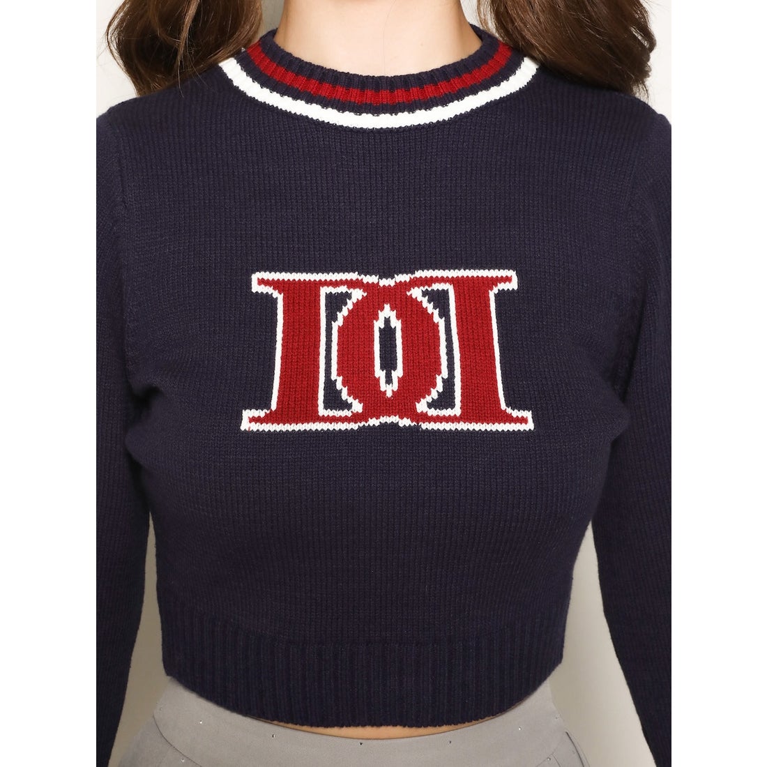 ダーリッチ Darich レトロDDロゴニットトップス （ネイビー） -靴