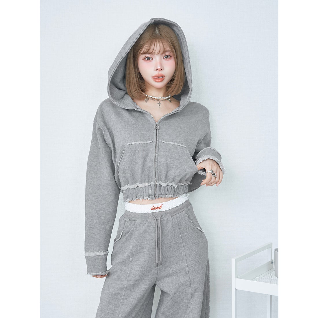 ダーリッチ Darich DDジップスウェットパーカー （グレー