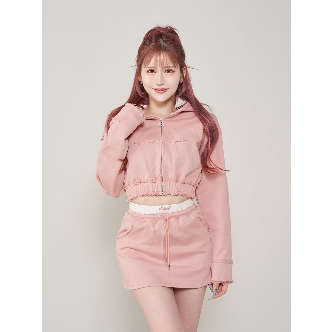 ダーリッチ Darich DDジップスウェットパーカー （ピンク