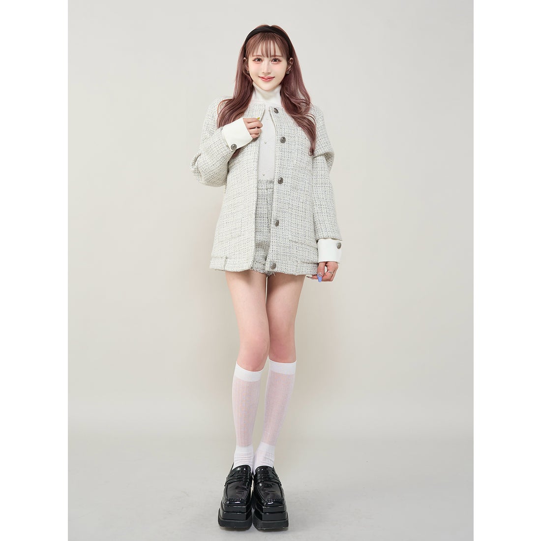 ダーリッチ Darich コンパクトフリンジツイードショートパンツ