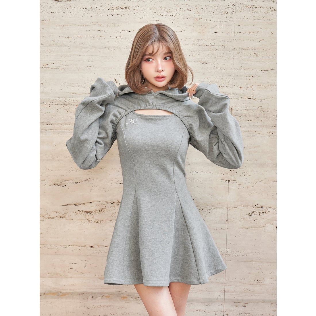 ダーリッチ Darich ショートフーディスウェットミニワンピース