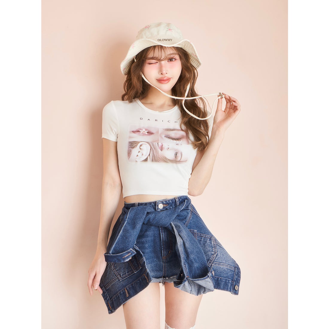 ダーリッチ darich ドッキングデザインデニムショートパンツ ブルー M