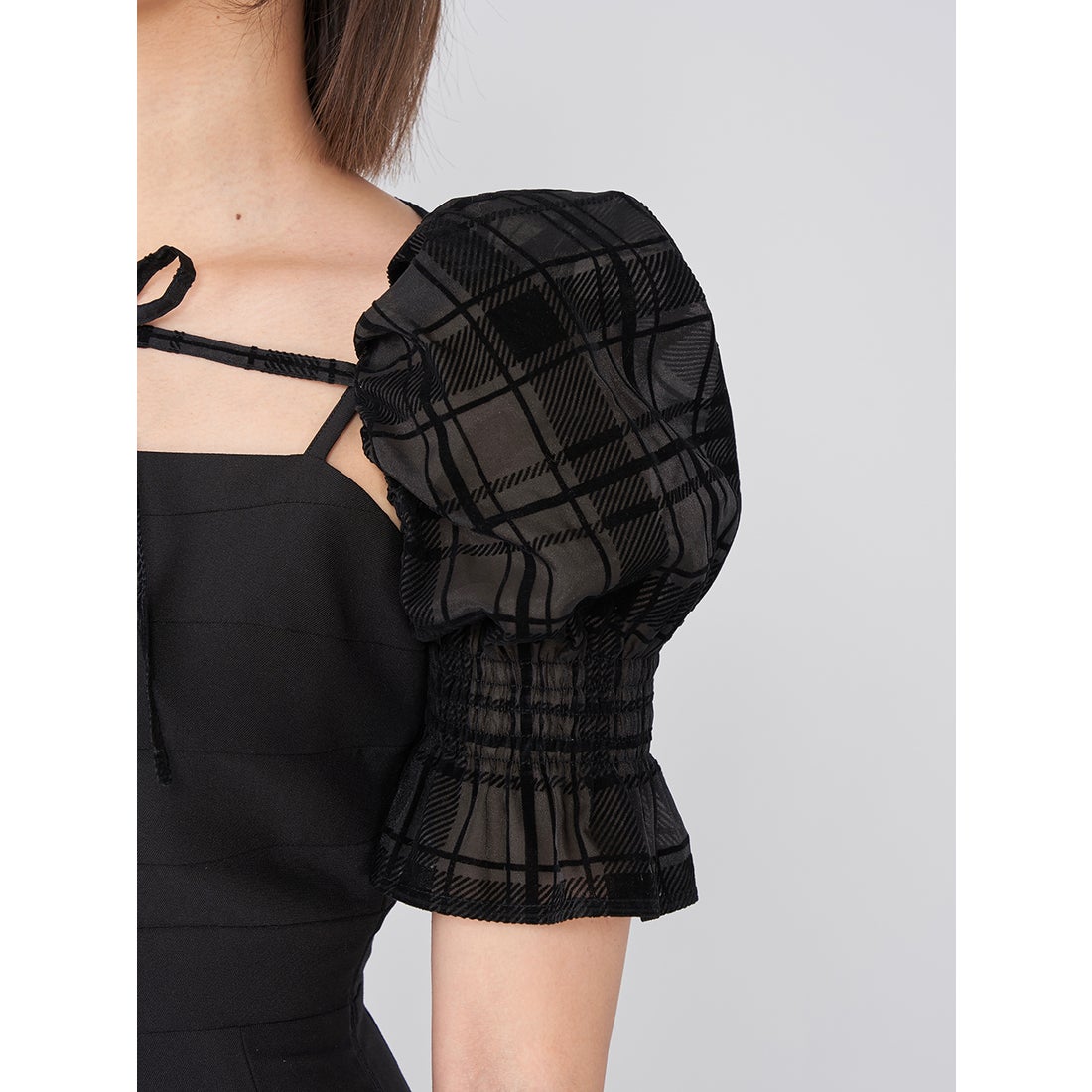 ダーリッチ Darich チェックボレロキャミロンパース （ブラック