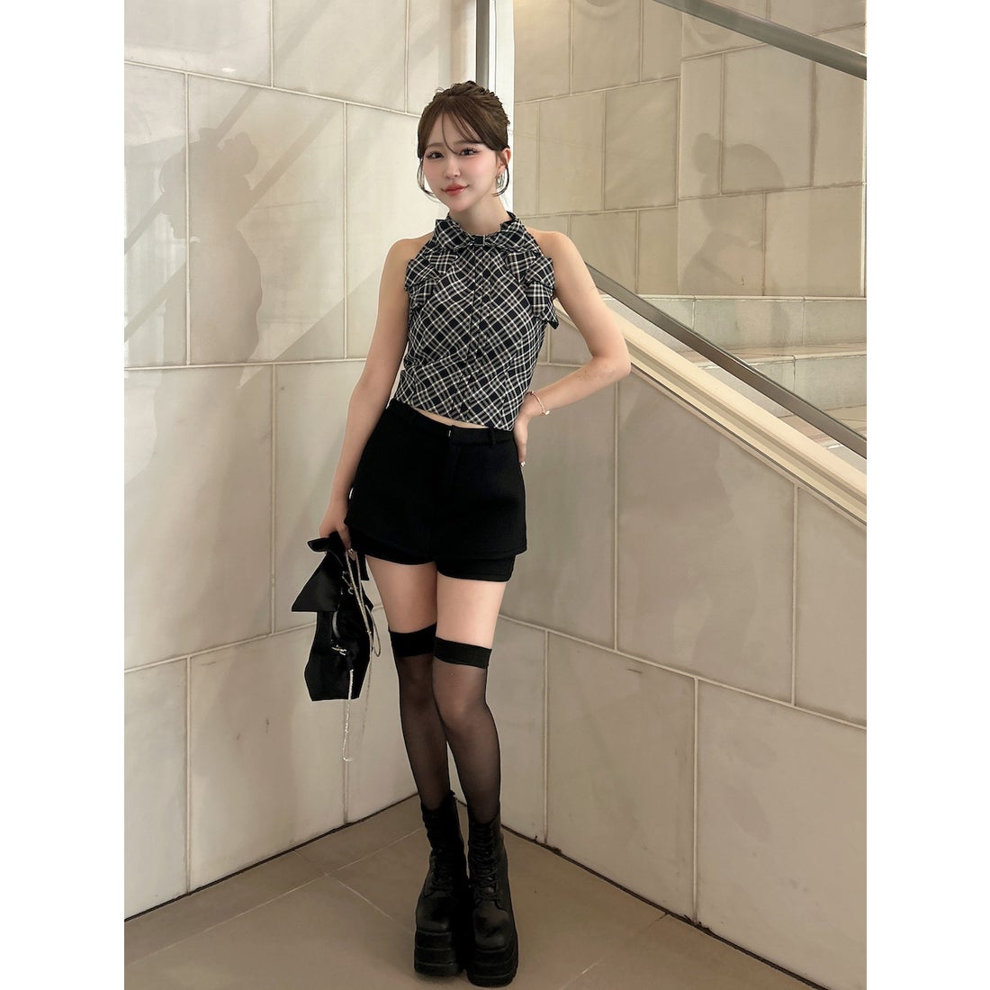 ダーリッチ Darich シルエットカットスカートライクショートパンツ