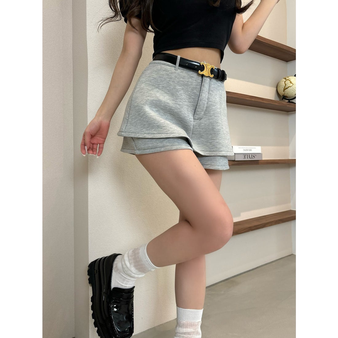 ダーリッチ Darich シルエットカットスカートライクショートパンツ