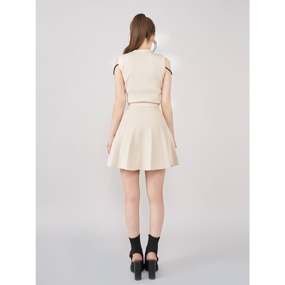 ダーリッチ Darich ウエストオープンストリングニットミニワンピース