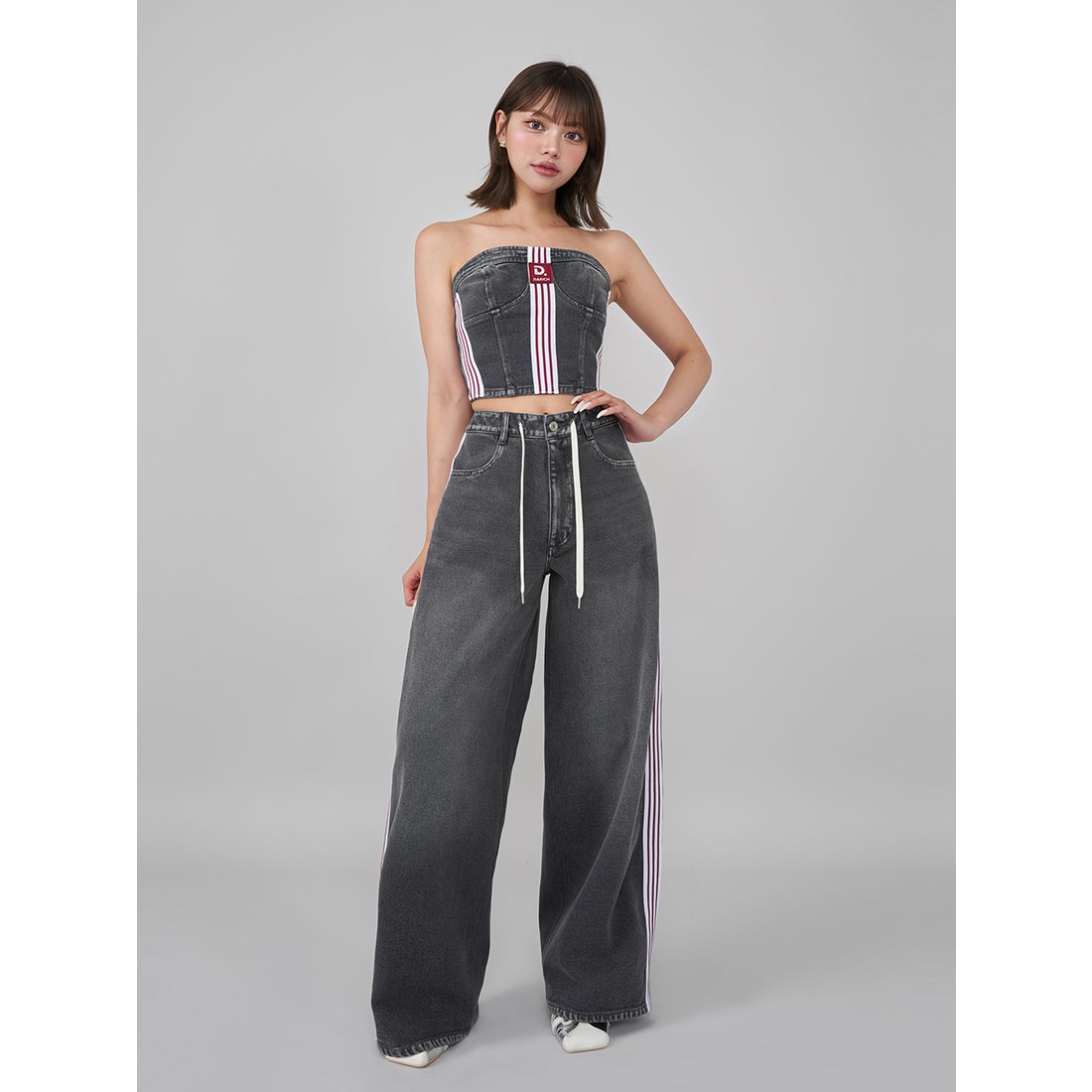 ダーリッチ Darich リメイクライクデニムベアトップ （ブラック