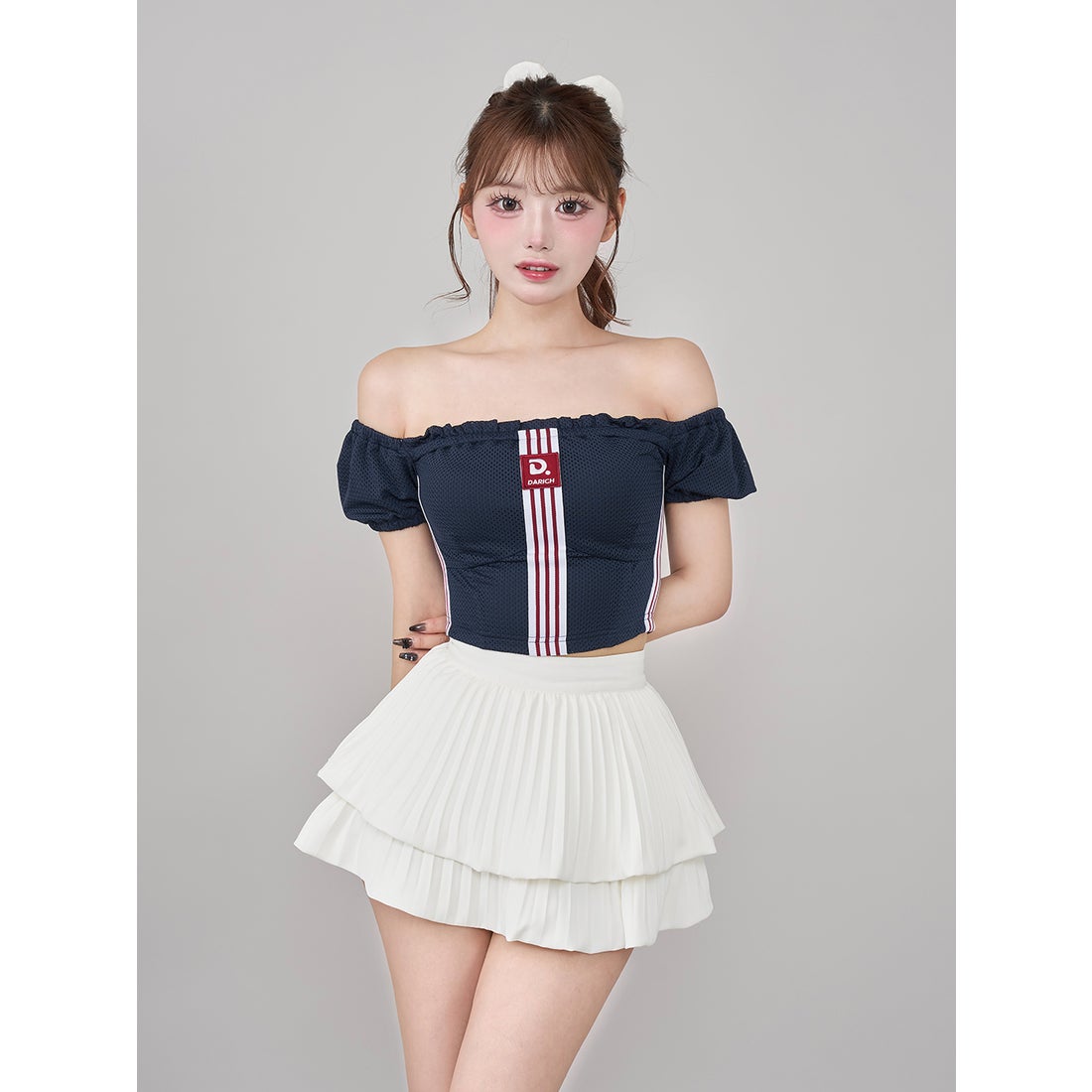 ダーリッチ Darich リメイクライクメッシュトップス （ネイビー