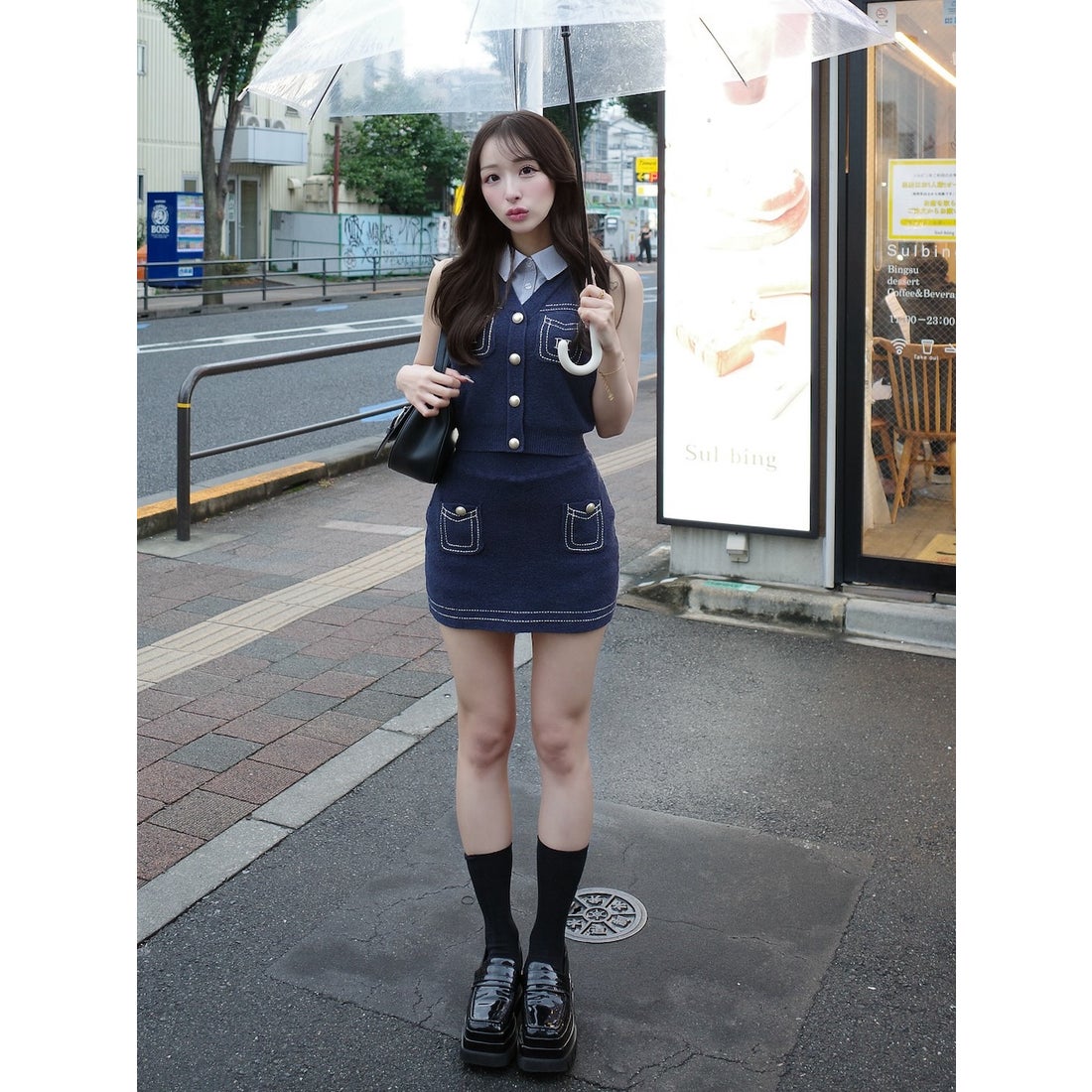 ダーリッチ Darich ステッチDDロゴニットセットアップ （グレー） -靴