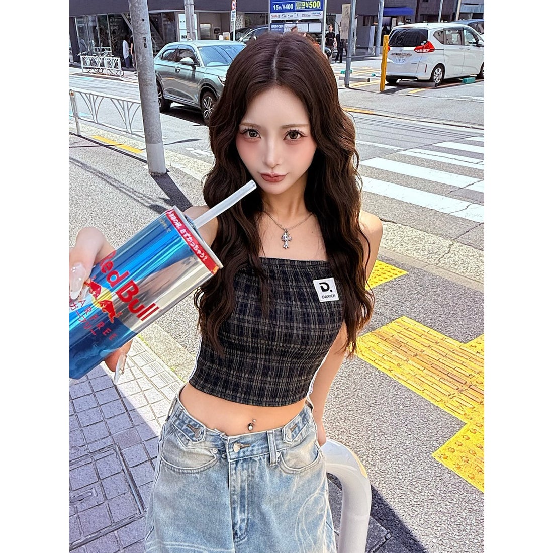 ダーリッチ Darich リメイクライクチェックベアトップ （グリーン