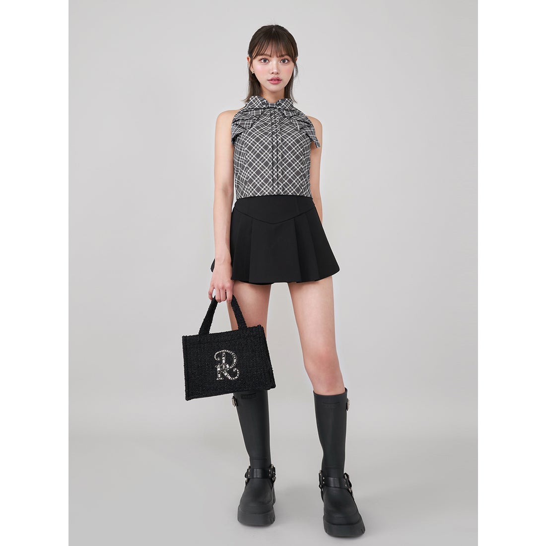 ダーリッチ Darich 美シルエットミニスカート （ブラック