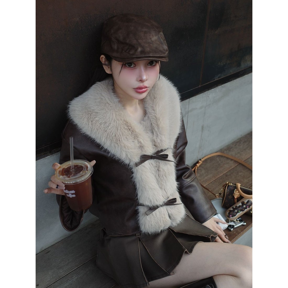 ダーリッチ Darich リボンベルトヴィンテージレザージャケット