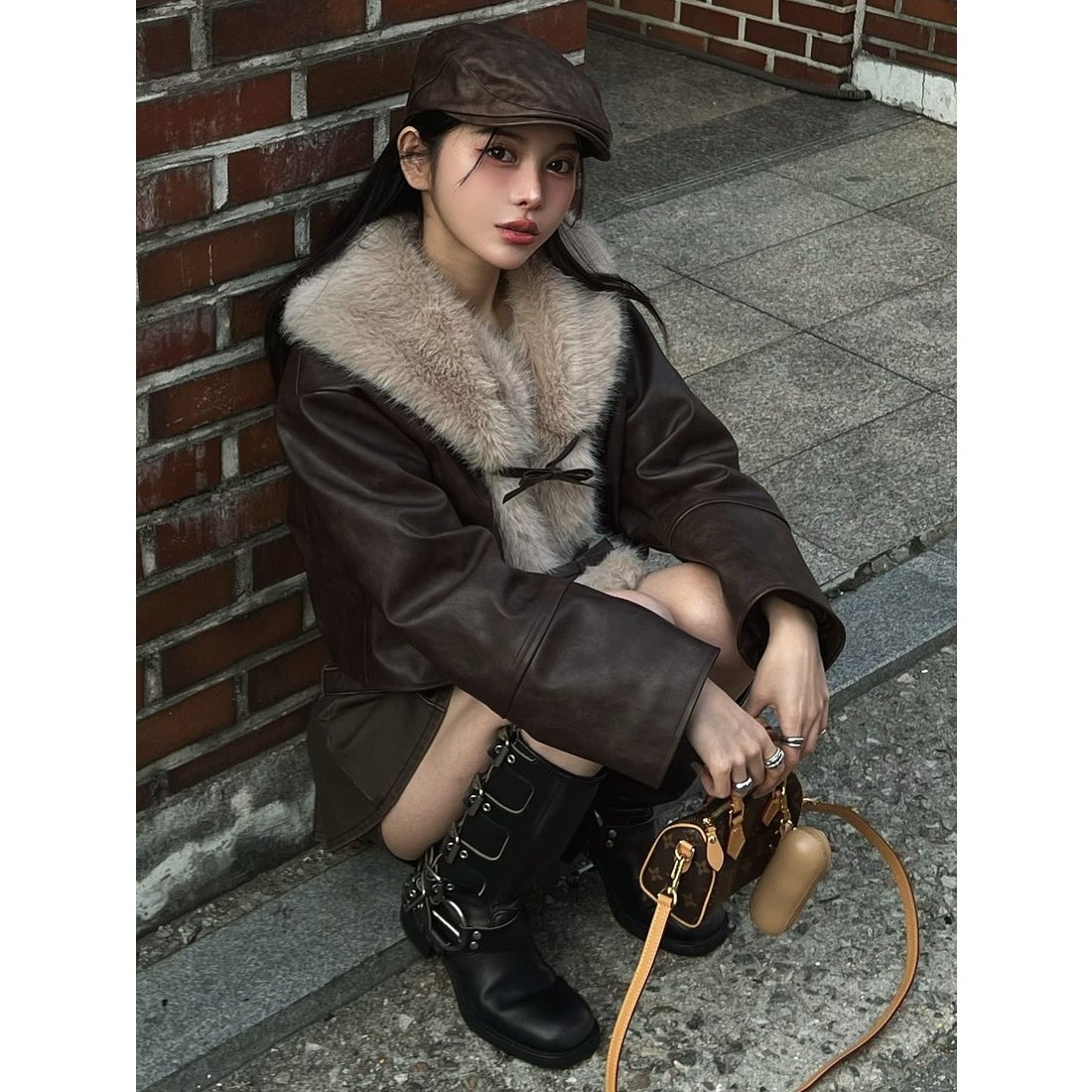 ダーリッチ Darich リボンベルトヴィンテージレザージャケット