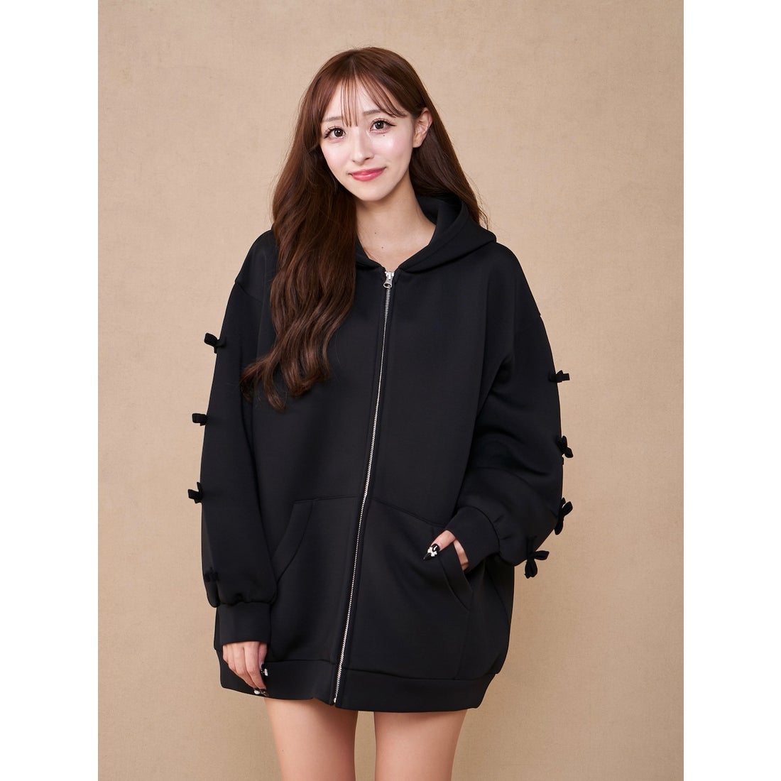 ダーリッチ Darich DDリボンジップパーカー （ブラック