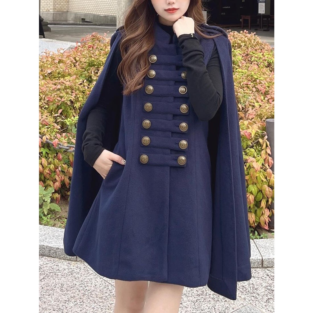 ダーリッチ Darich ナポレオンケープコート （ネイビー