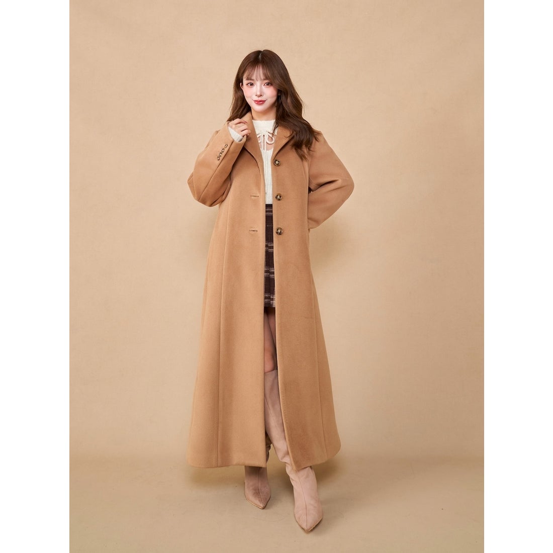 ダーリッチ Darich ベーシックテーラードロングコート （ベージュ