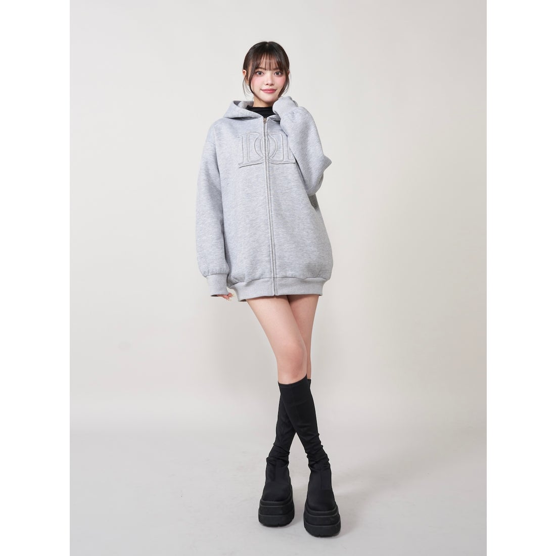 ダーリッチ Darich アップリケDDロゴパーカー （グレー