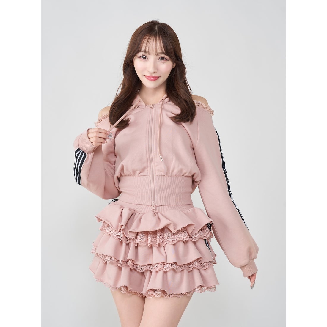 ダーリッチ Darich ガーリースポーティスウェットトップス （ピンク