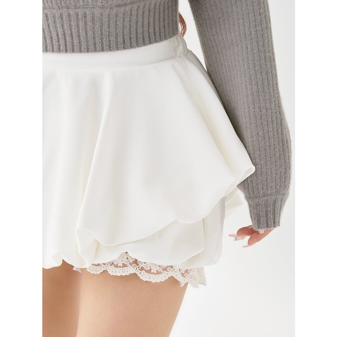 ダーリッチ Darich ボリュームバルーンミニスカート （ホワイト