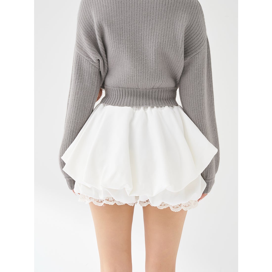 ダーリッチ Darich ボリュームバルーンミニスカート （ホワイト