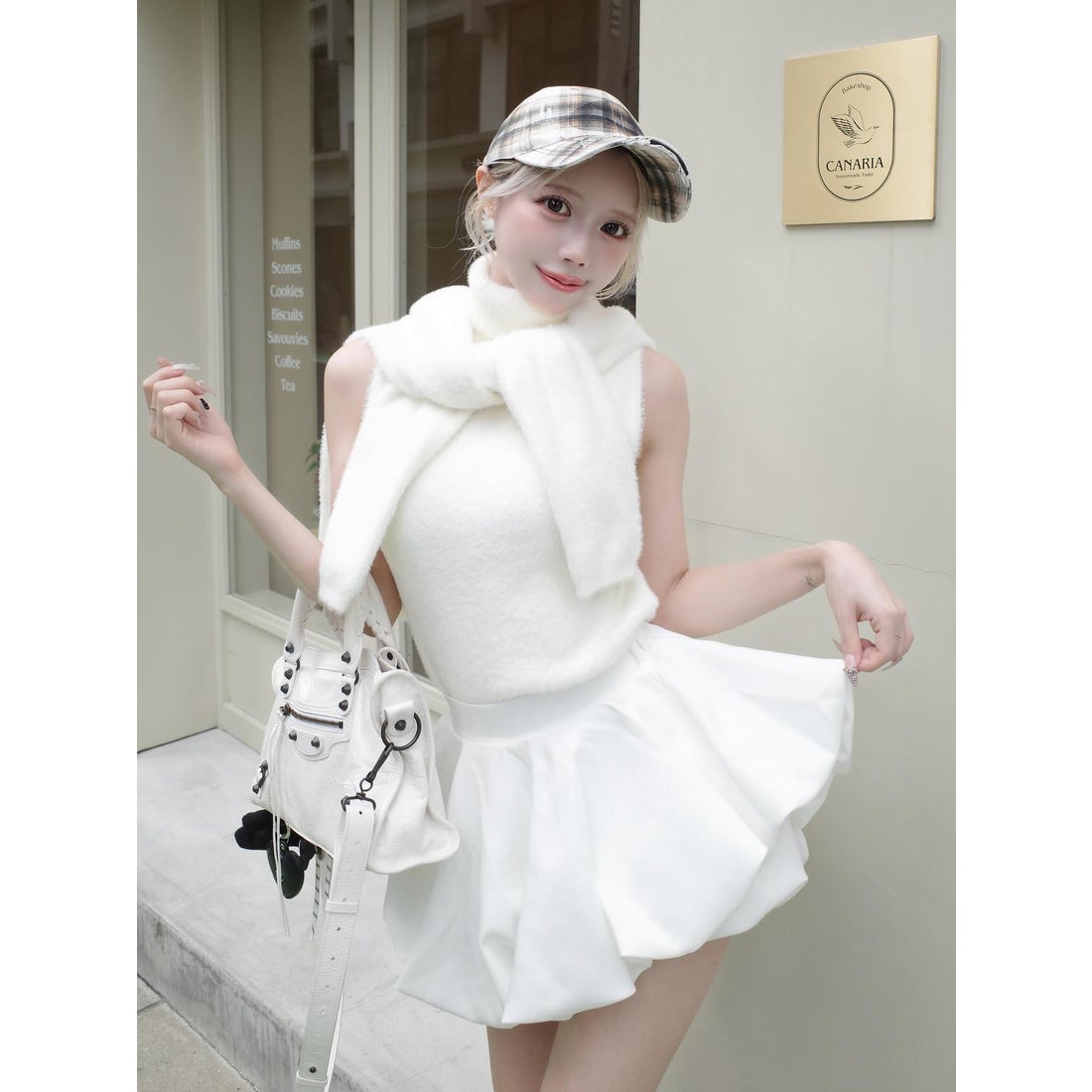 ダーリッチ Darich ボリュームバルーンミニスカート （ホワイト