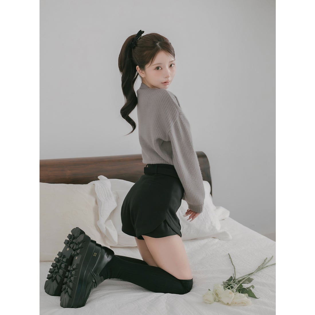 ダーリッチ Darich サイドスリットハイウエストショートパンツ