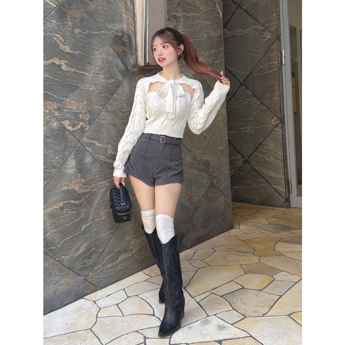 ダーリッチ Darich サイドスリットハイウエストショートパンツ