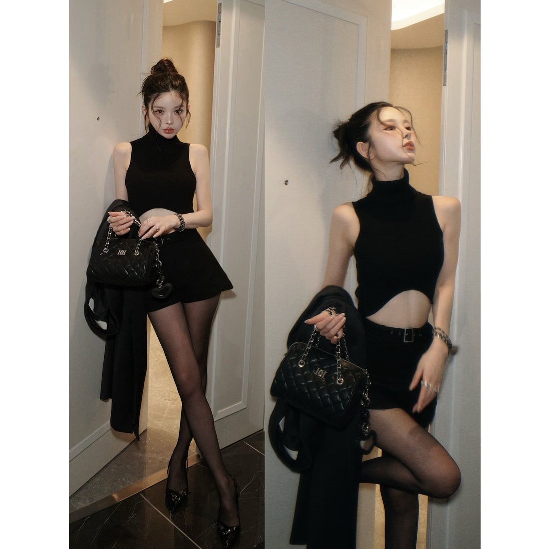 ダーリッチ Darich サイドスリットハイウエストショートパンツ