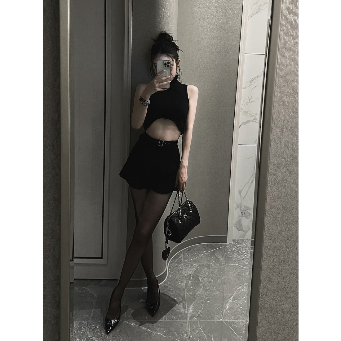 ダーリッチ Darich サイドスリットハイウエストショートパンツ