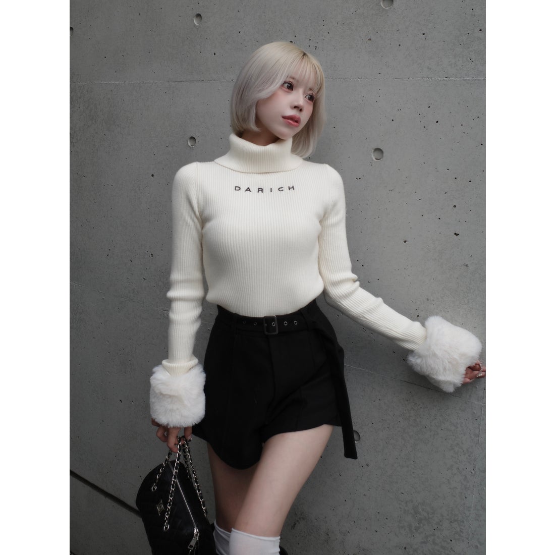 ダーリッチ Darich サイドスリットハイウエストショートパンツ