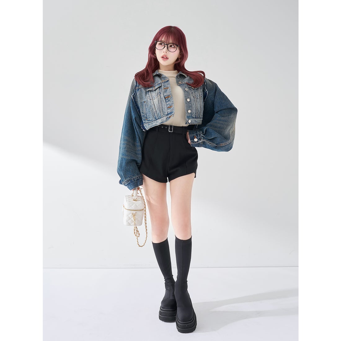 ダーリッチ Darich サイドスリットハイウエストショートパンツ