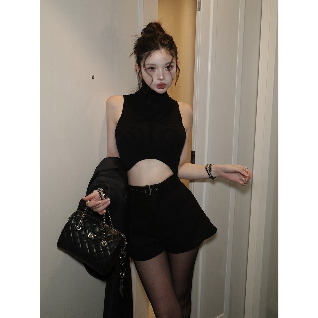 ダーリッチ Darich サイドスリットハイウエストショートパンツ