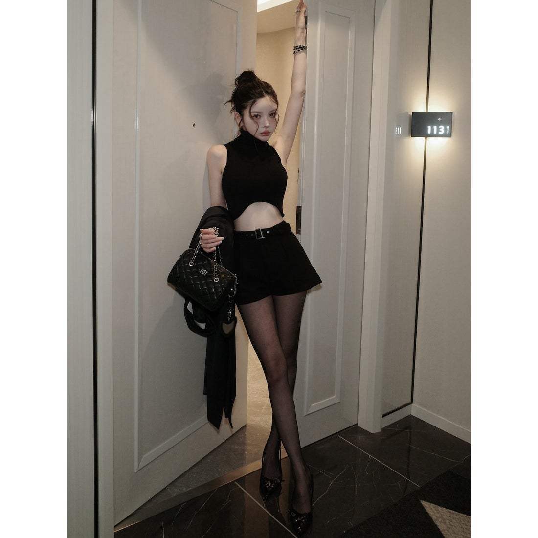 ダーリッチ Darich サイドスリットハイウエストショートパンツ