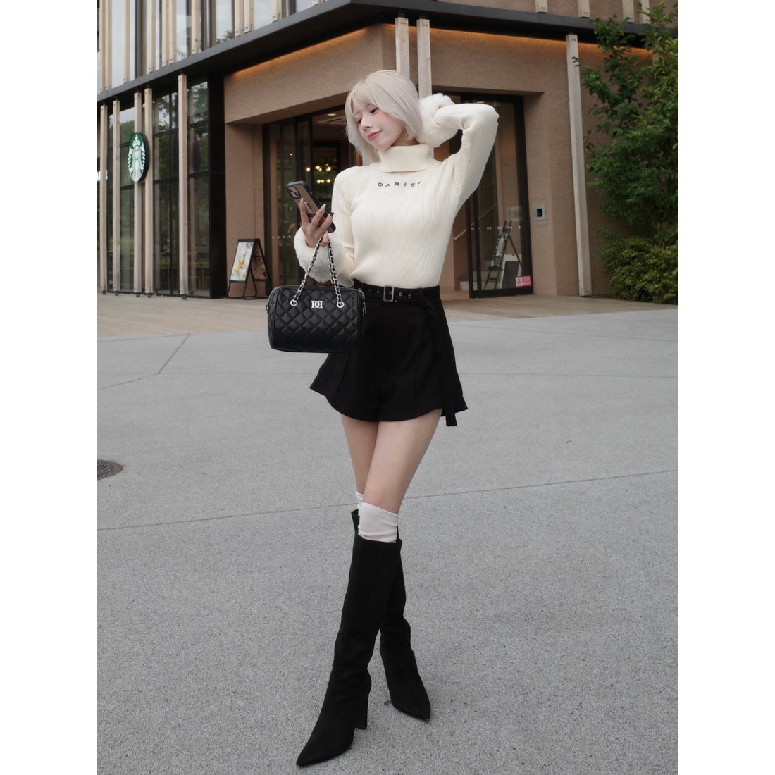 ダーリッチ Darich サイドスリットハイウエストショートパンツ