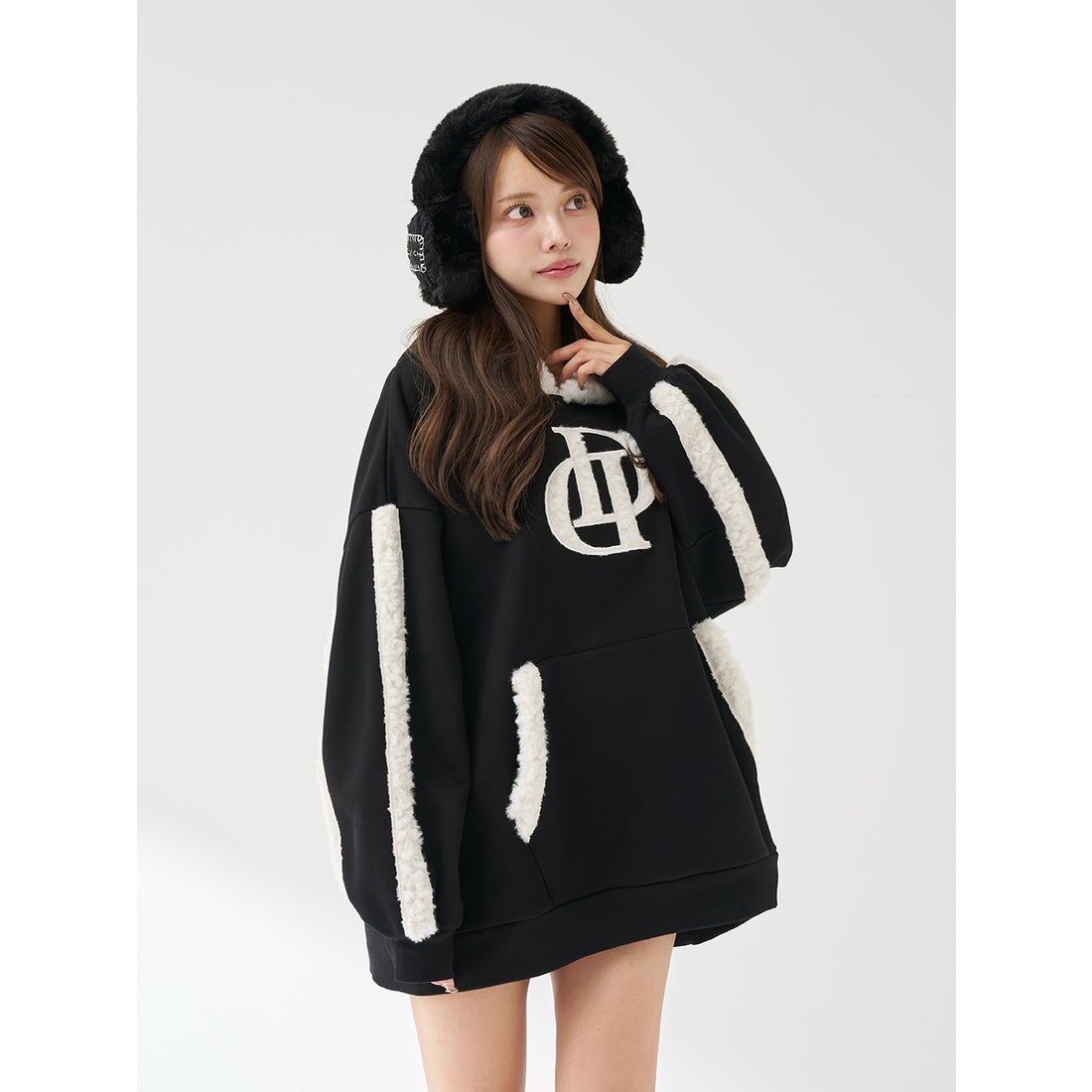 ダーリッチ Darich DDボアスウェットフーディー （ブラック