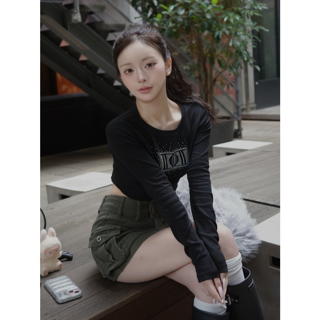 ダーリッチ Darich シャイニーDDロゴコンパクトロングTシャツ