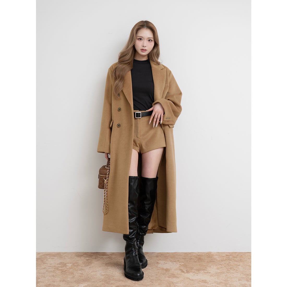 ダーリッチ Darich ダブルロングチェスターコート （キャメル