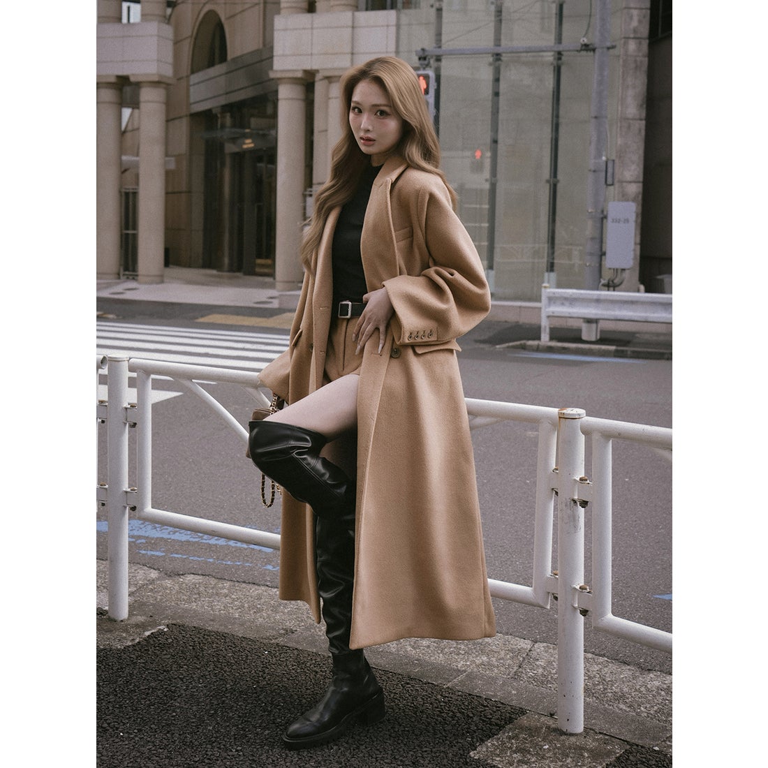 ダーリッチ Darich ダブルロングチェスターコート （キャメル