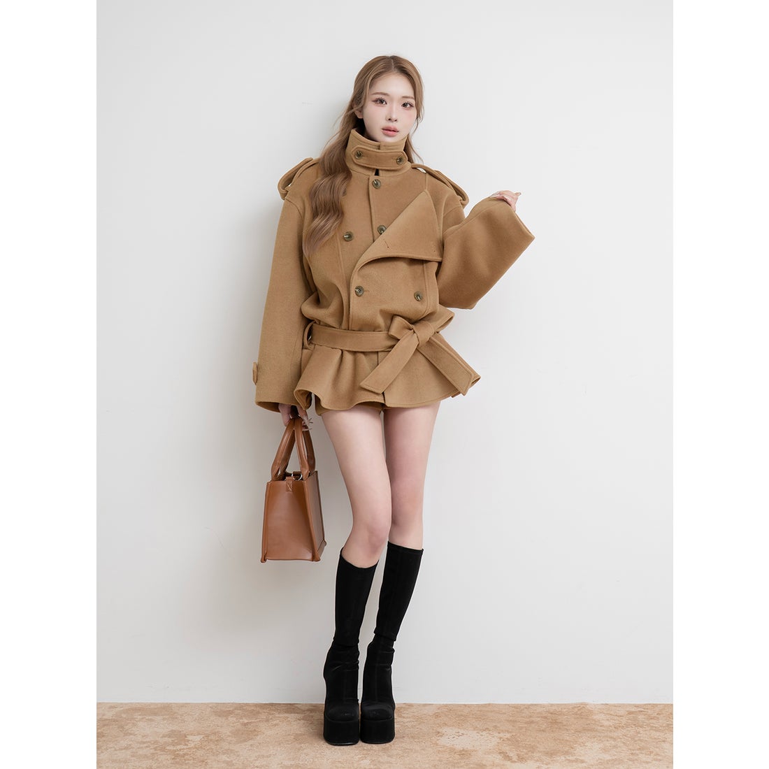 ダーリッチ Darich ドロップショルダージャケットコート （ベージュ