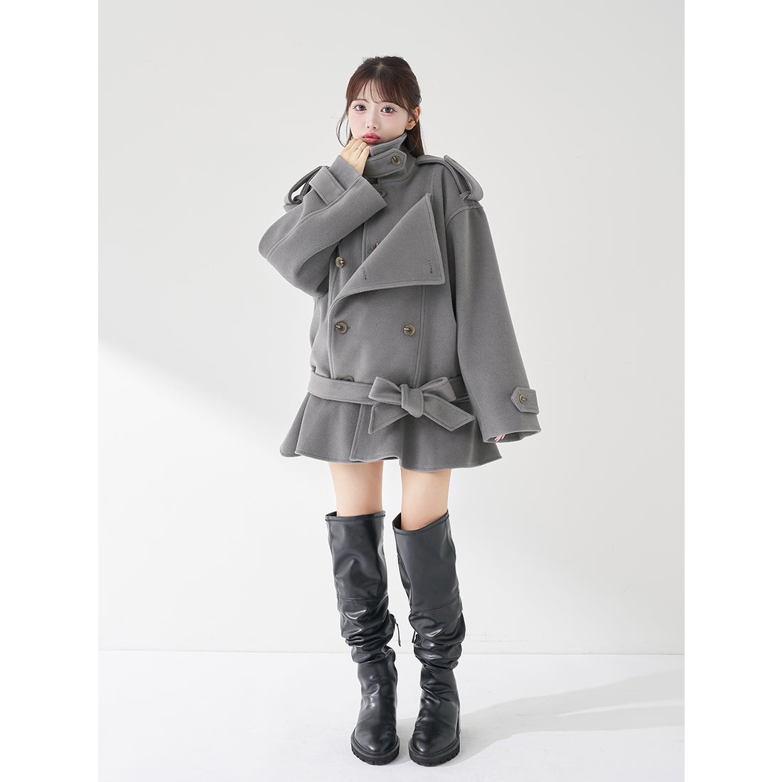 ダーリッチ Darich ドロップショルダージャケットコート （グレー