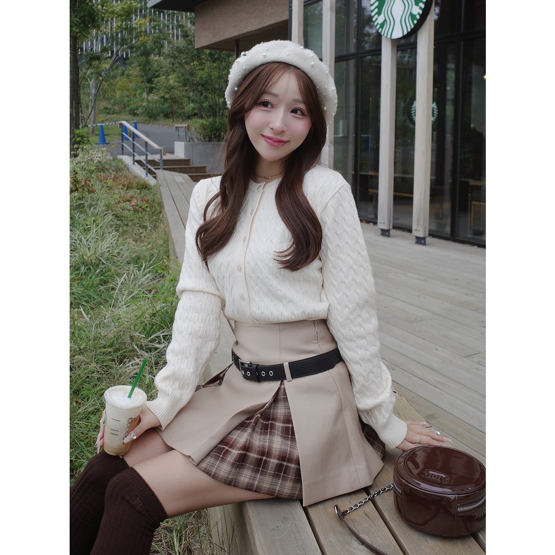 ダーリッチ Darich チェックドッキングミニスカート （ブラック