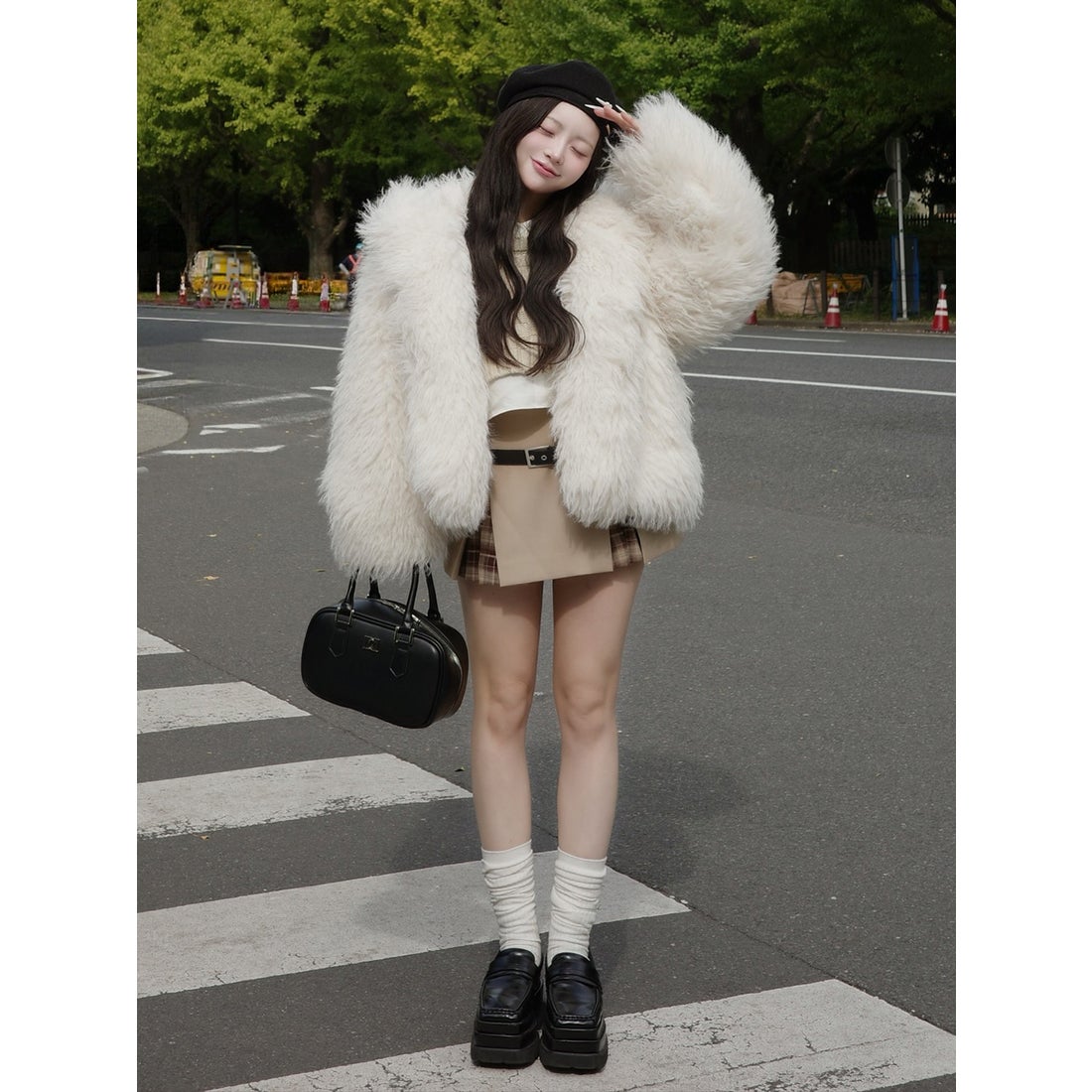 ダーリッチ Darich チェックドッキングミニスカート （グレー