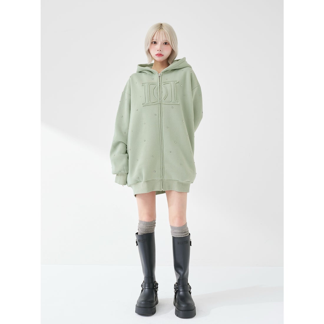 ダーリッチ Darich DDロゴビジュージップパーカー （ミント