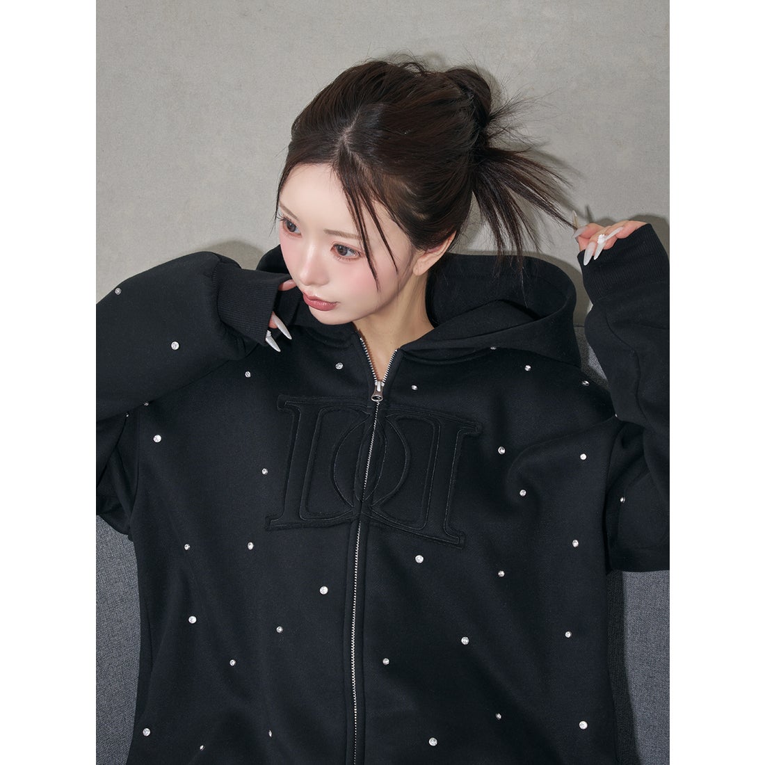 ダーリッチ Darich DDロゴビジュージップパーカー （グレー