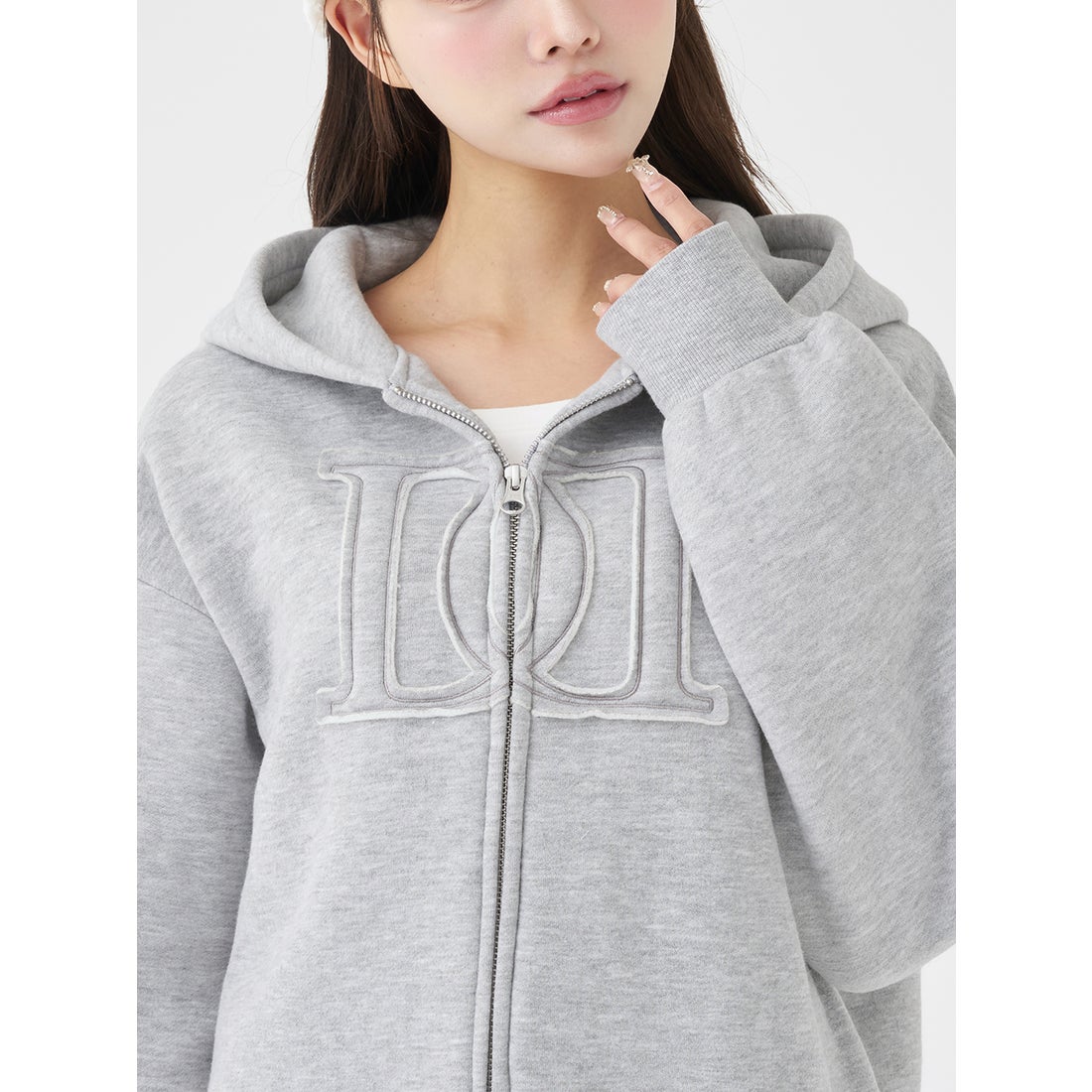 ダーリッチ Darich アップリケDDロゴパーカー （グレー