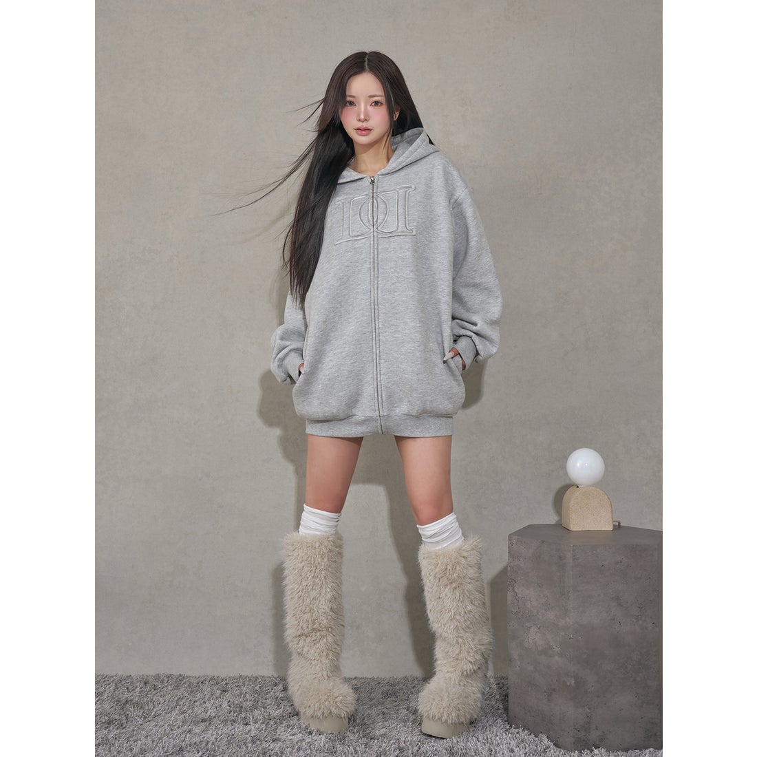 ダーリッチ Darich アップリケDDロゴパーカー （グレー