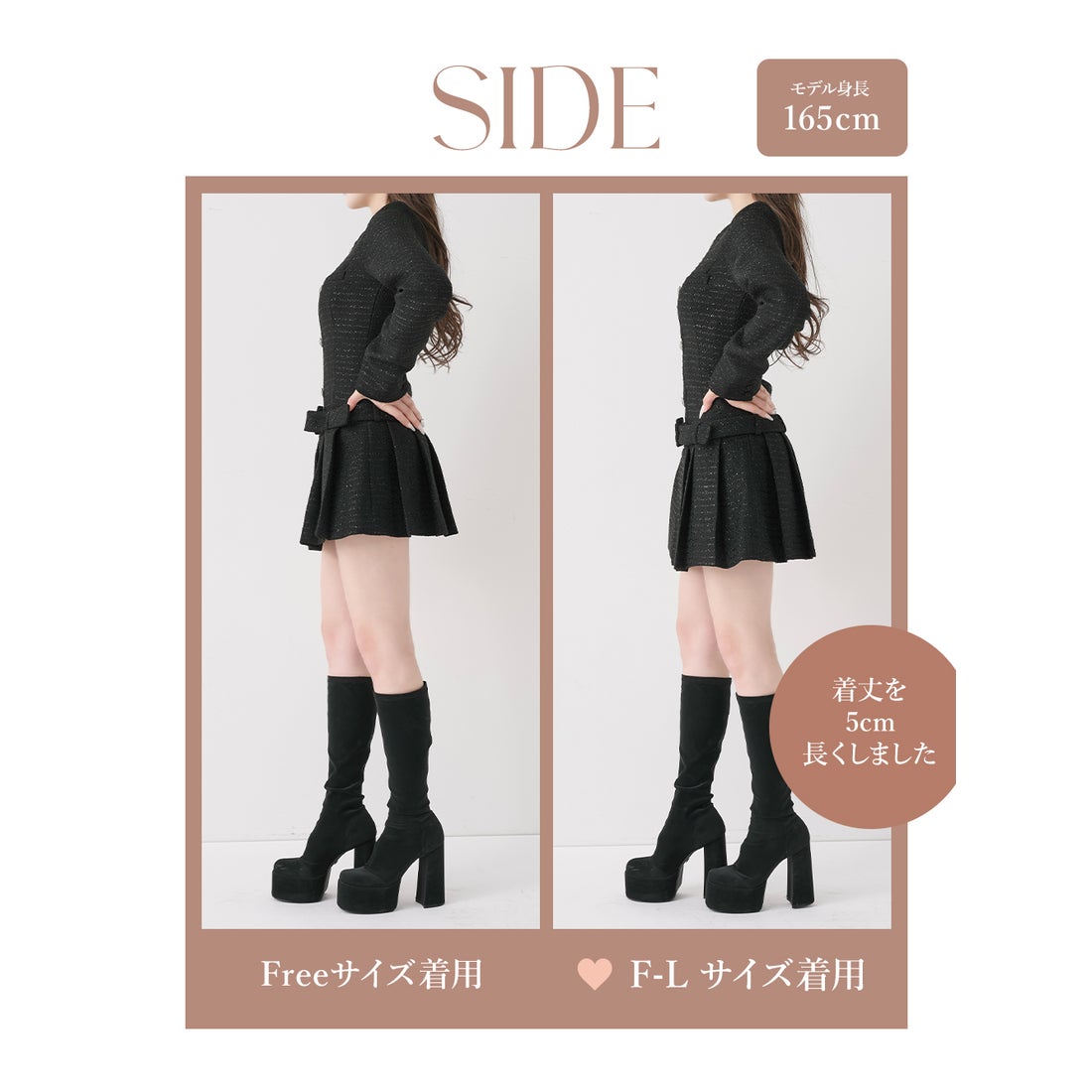 ダーリッチ Darich ボックスプリーツツイードミニワンピース