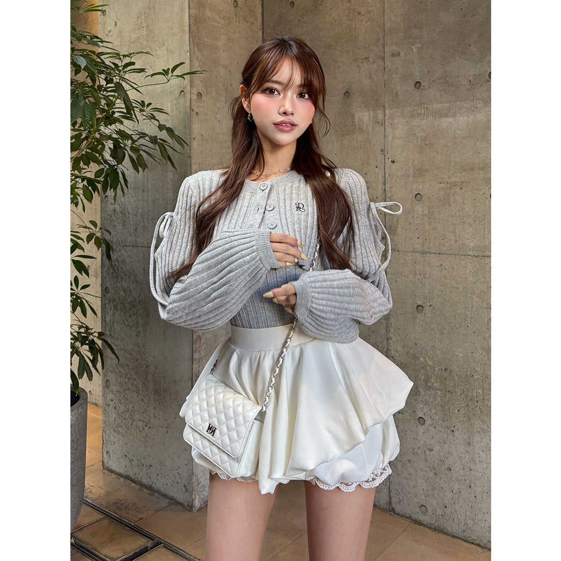 ダーリッチ Darich ショルダーオープンアンサンブルニットトップス