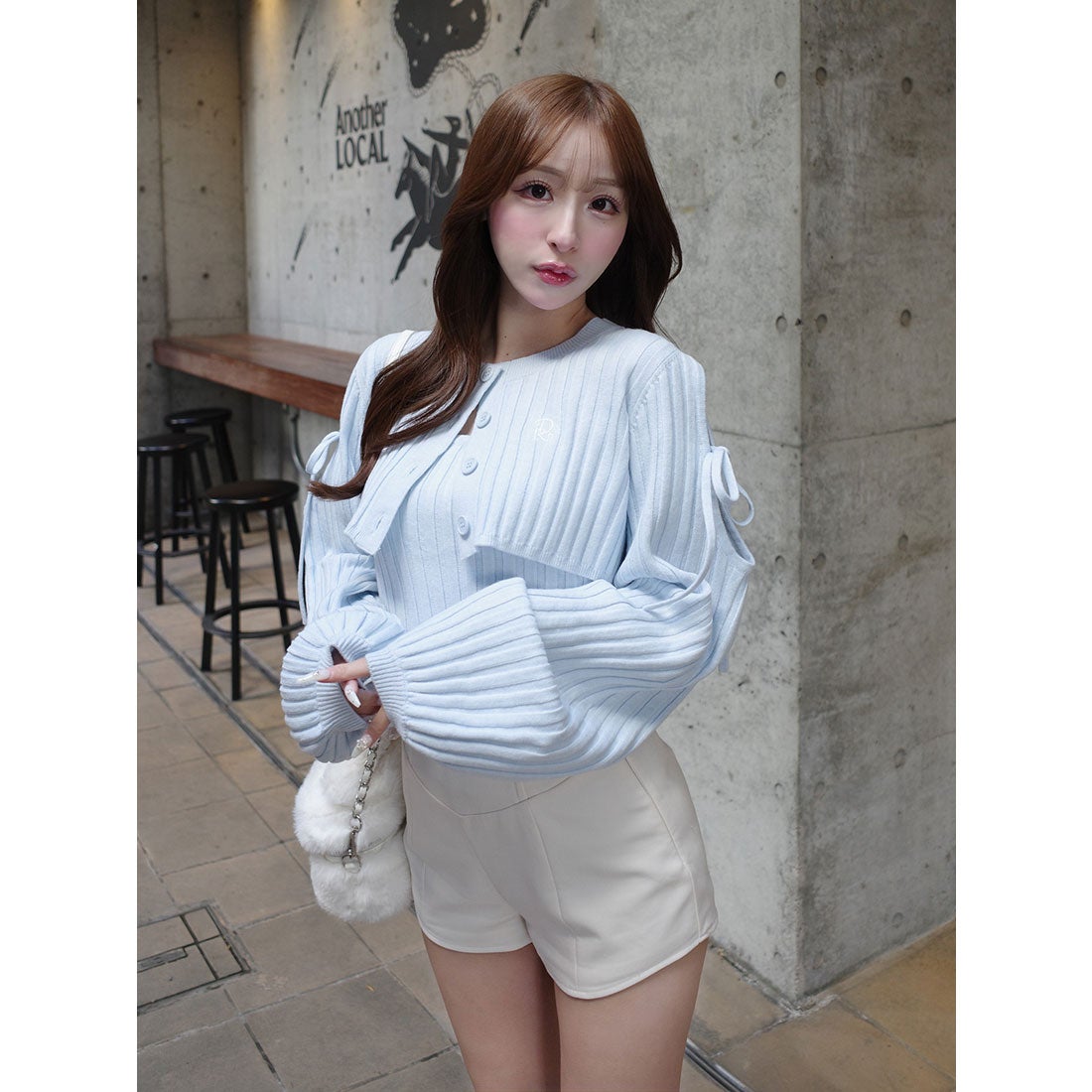 ダーリッチ Darich ショルダーオープンアンサンブルニットトップス