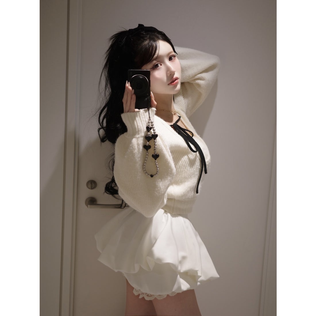 ダーリッチ Darich アシメレイヤードニットトップス （アイボリー